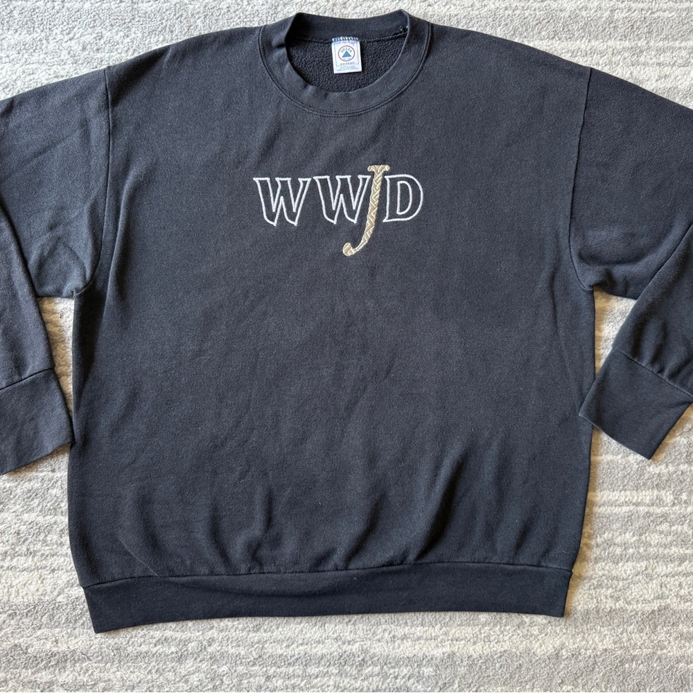 Vintage Embroidered What Would Jesus Do WWJD crewneck sweatshirt - Picture 1 of 4